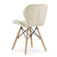 Valora WAKO Sedia in velluto Design Moderno Beige x4