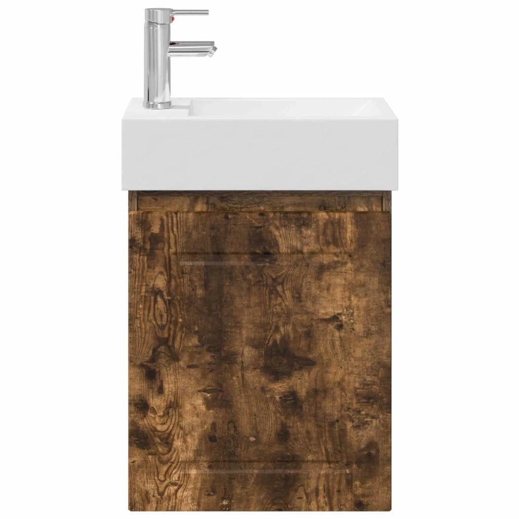 Mobile bagno con rubinetto Rovere Fumo 45,5 x 22,5 x 84 cm 889506