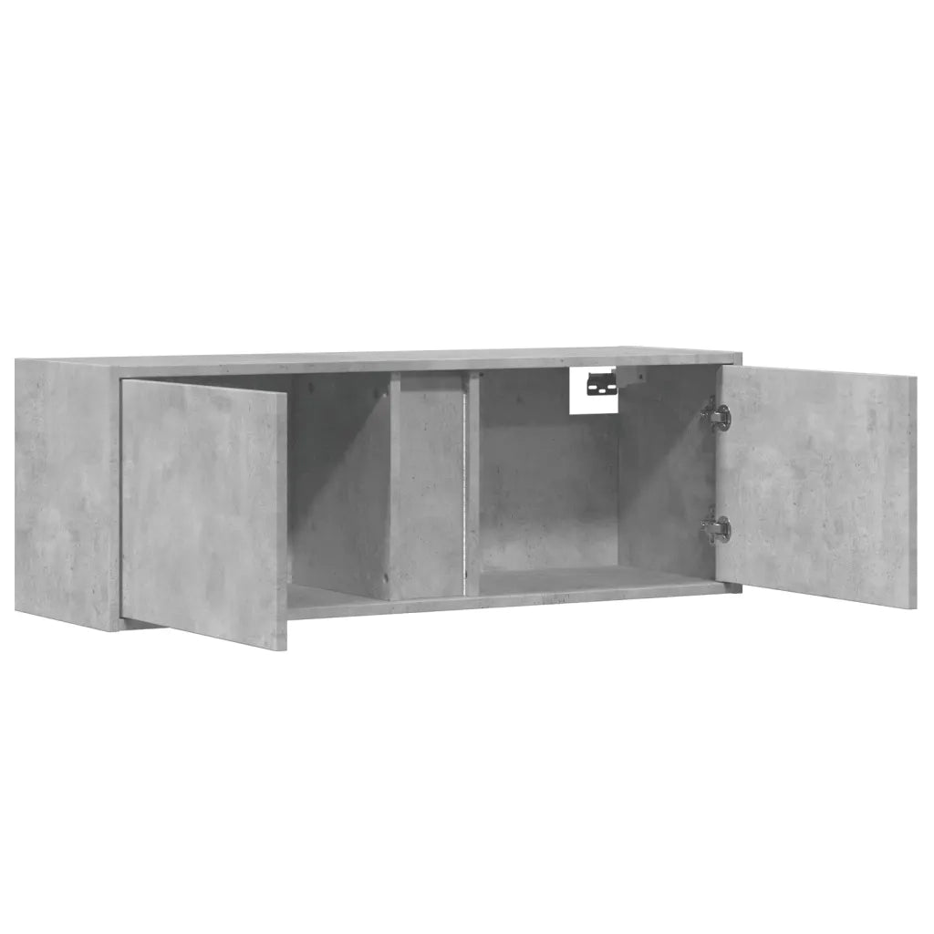 Mobile TV a Parete con Luci LED Grigio Cemento 100x31x35 cm 852267