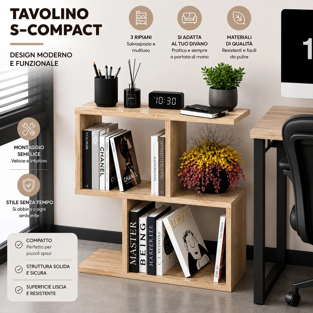 Tavolino da Caffè Rovere Tavolo S Divano Soggiorno Design Moderno 60x60x19.5 cm