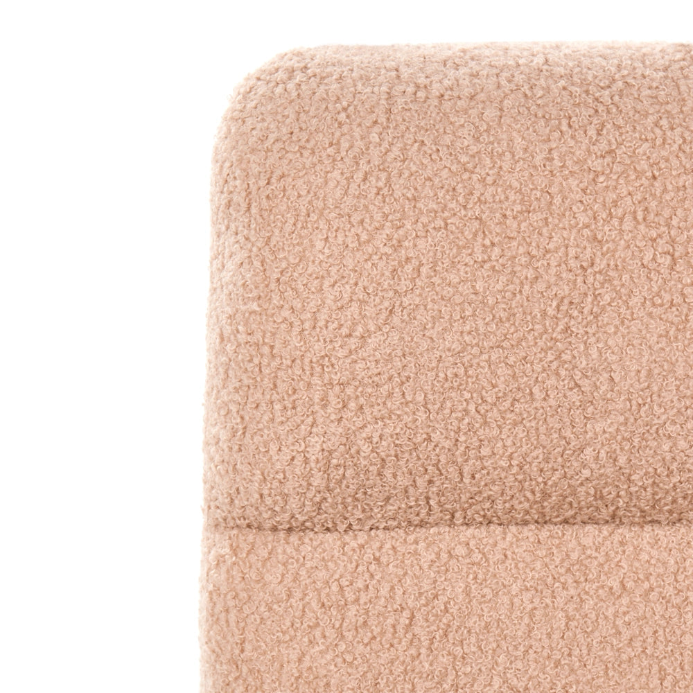 Sedia da scrivania per ufficio rosa pesca Boucle Teddy Rivestimento ampio senza braccioli Seduta pneumatica Base girevole Inclinabile