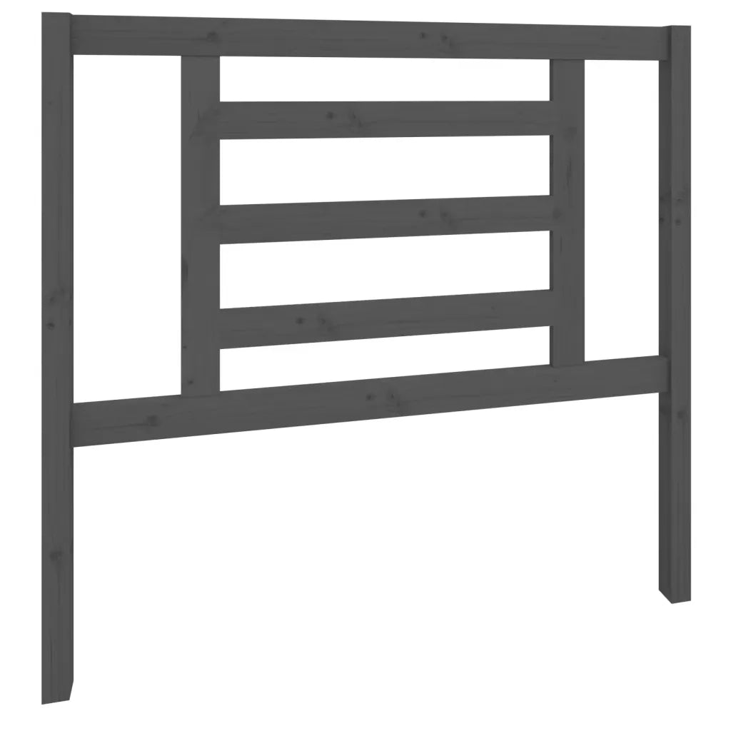 Testiera per Letto Grigia 106x4x100cm in Legno Massello di Pino 818807
