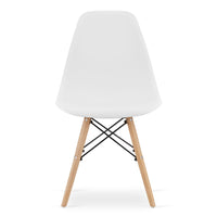 Sedia Valora OSAKA bianca con gambe naturali, design ergonomico x4