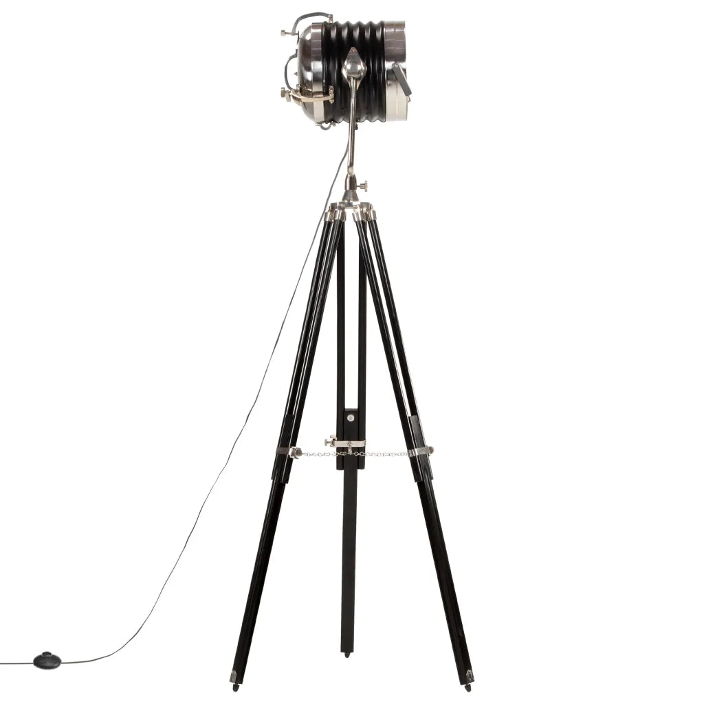 Lampada a Treppiede a Pavimento Nera in Legno di Mango 171 cm cod mxl 77148