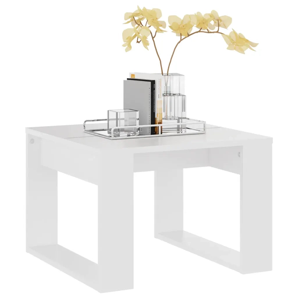 Tavolino Bianco 50x30x50 cm in Legno Multistrato 808621