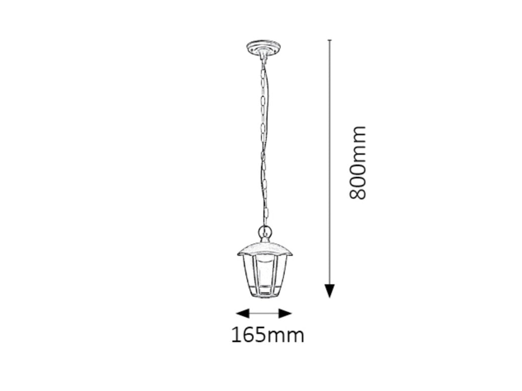 Lampada a sospensione esterna LED 8W Sorrento nera Rabalux