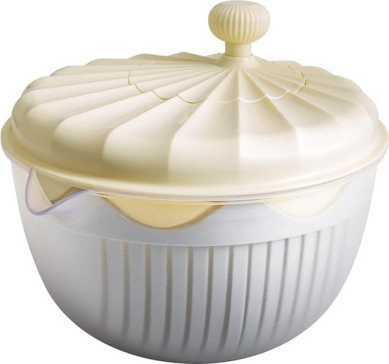 Slanciatrice portatile con coperchio, capacità 3,4 litri, BPA libero, materiale plastico, colore beige