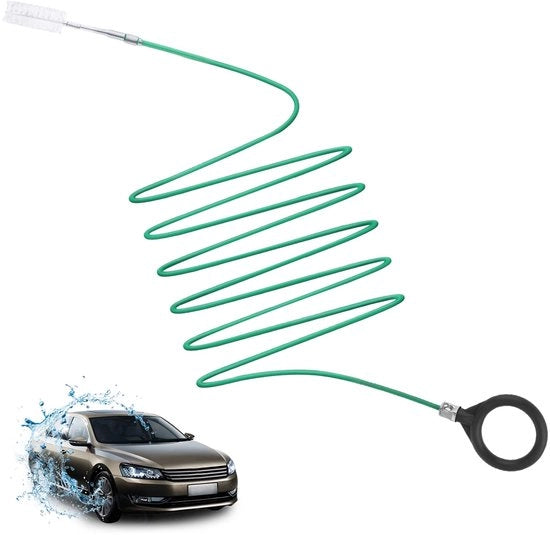 Pulitore per fognature di tetto scorrevole da 300cm/118 pollici, set di pulitori per fognature di auto, set di pulitori per fognature di auto con asta flessibile, lungo pulitore per fognature di auto con sistema di aspirazione per schiuma di auto.
