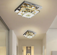 Lampada Da Soffitto Cristallo Plafoniere Led 24w Quadrato App410-c