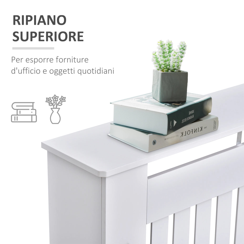 Copritermosifone a Doghe in MDF ¨C Zephmum ¨C Bianco 112x19x81 cm