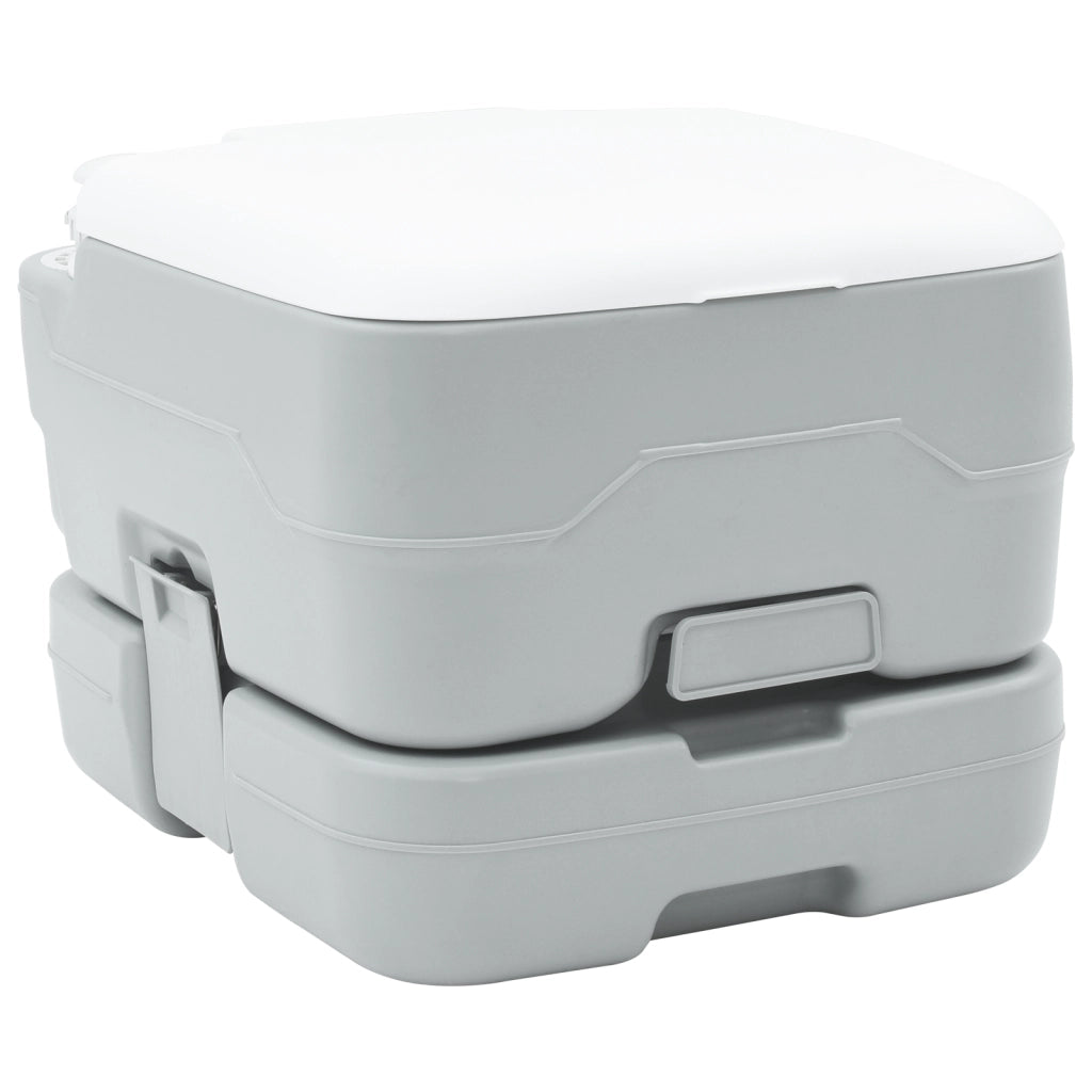 Toilette da Campeggio Portatile  Grigia con Serbatoio Acqua Fresca da 10L e Serbatoio Rifiuti da 10L