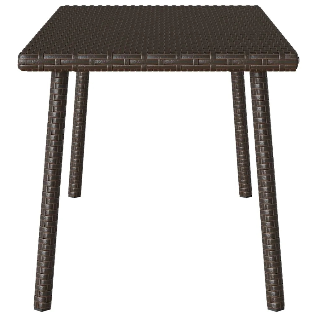 Tavolino Giardino | Tavolino da esterno Rettangolare Marrone 80x40x37 cm Polyrattan