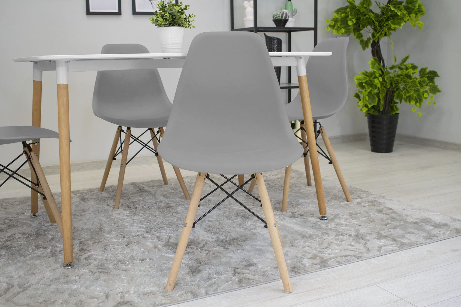 Sedia Valora OSAKA con gambe in legno grigio per soggiorno x4
