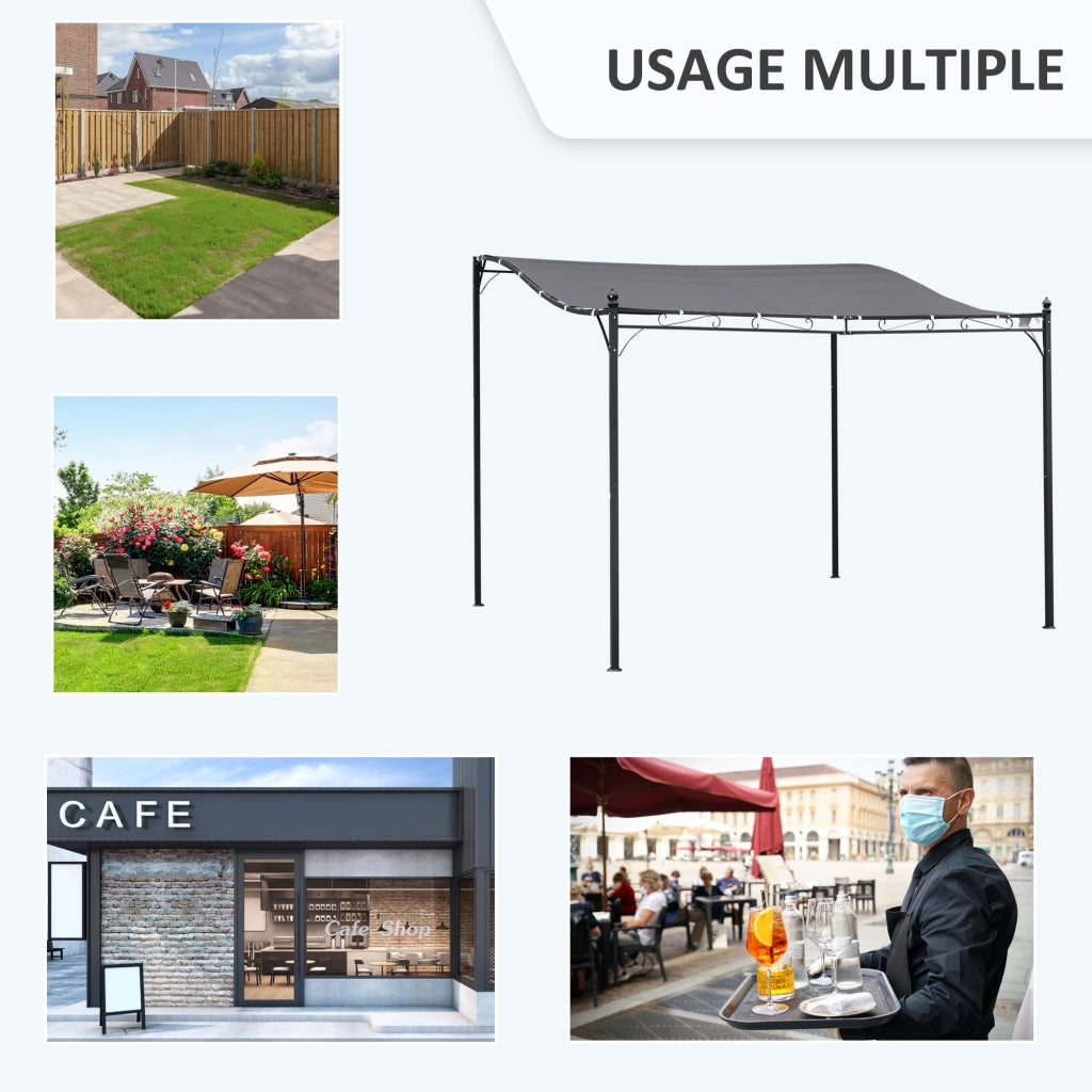 Pergola da giardino 3x3m ¨C Zephmum ¨C Grigio metallo poliestere impermeabile