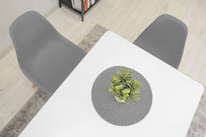 Sedia Valora OSAKA con gambe in legno grigio per soggiorno x4