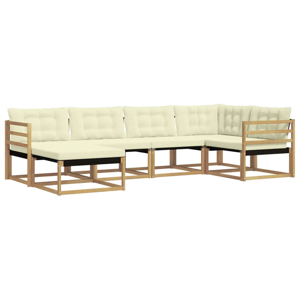 Set di divani da esterno con cuscino 6 pcs Bianco e Crema 3388840