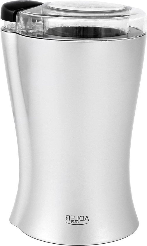 Molitore elettrico per caffè grigio 150 W - molitore caffè - capacità 70 g - manovella in acciaio inossidabile - per caffè espresso - latte - moka