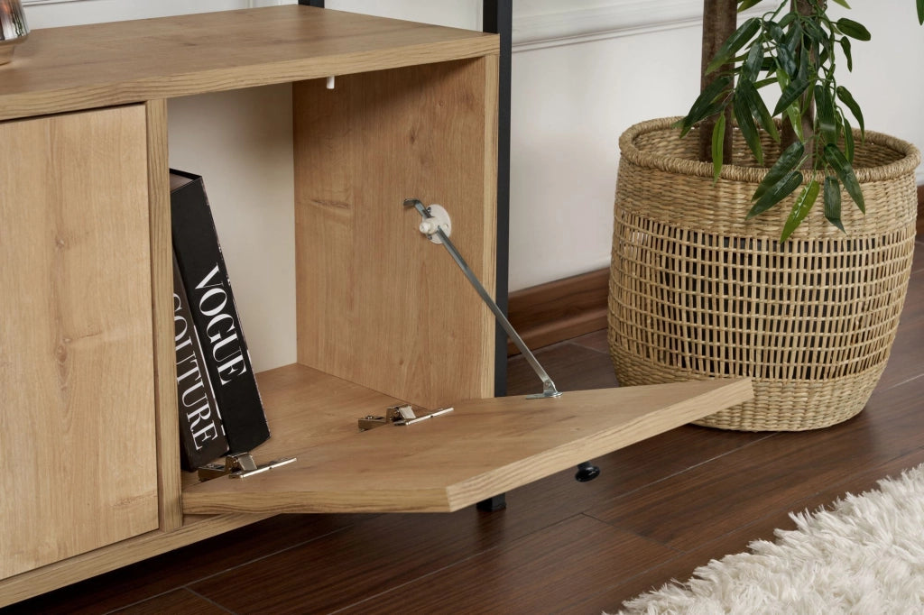 Credenza in legno "Solace" - 120 x 30 x 77 cm - Beige