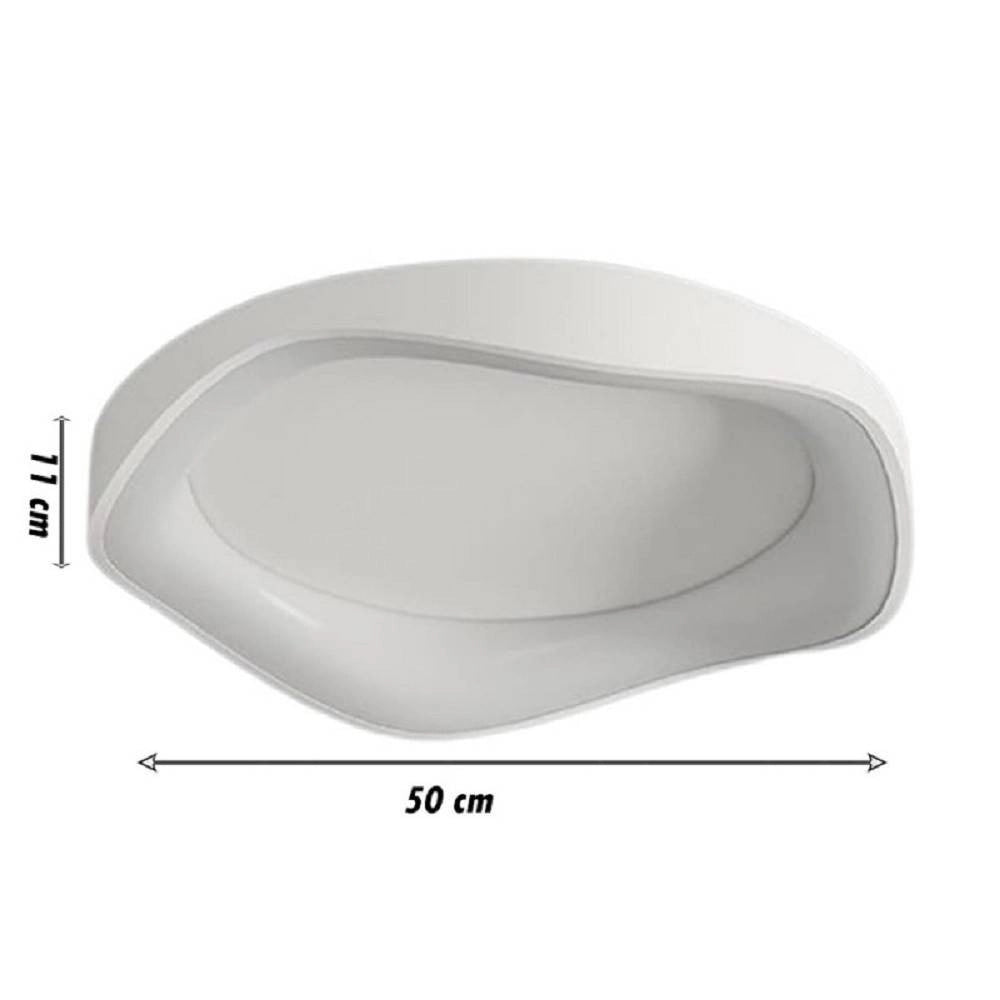 Trade Shop - Plafoniera Led A Onda Bianca 38 W Ultra Moderna Tre Colorazione Di Luce C53-b3c -