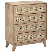 Cassettiera con 4 Cassetti in Legno Effetto Chiaro ¨C zephmum ¨C 80x35x95 cm