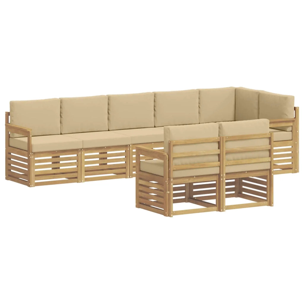Set di divani da esterno 8 pcs Bianco e Beige 3392023