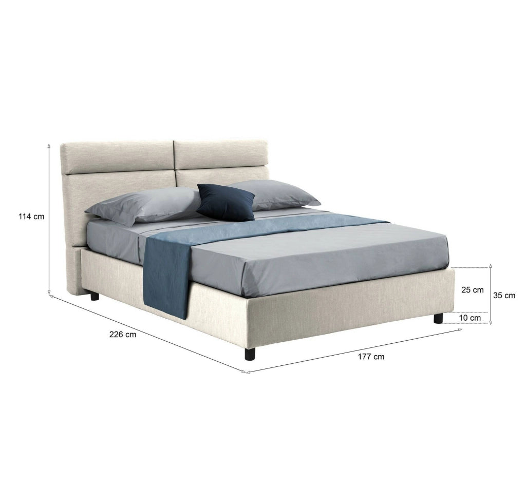 Letto Matrimoniale Ator, Letto Matrimoniale Sfoderabile Made in Italy, Beige