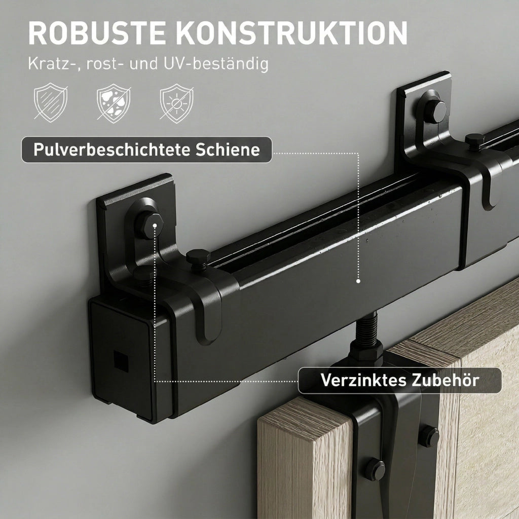 Set Scorrevoli per Porte Armadio ¨C Zephmum ¨C 183 cm Nero