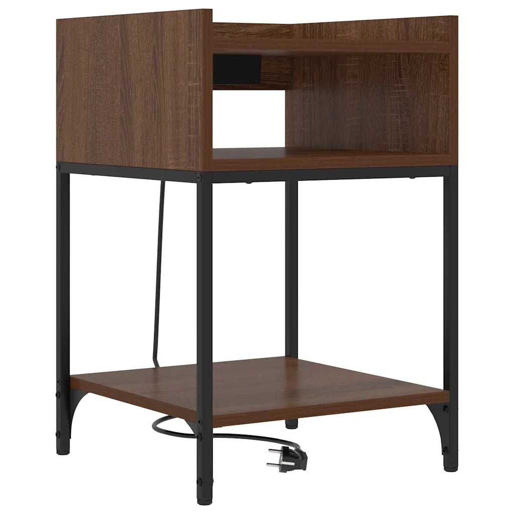 vidaXL Mobiletti da Notte 2 pcs Rovere marrone 40 x 40 x 61 cm