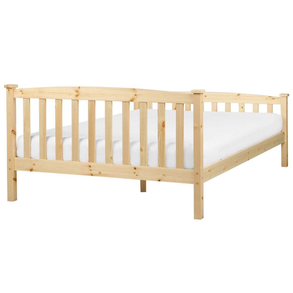 Letto matrimoniale in legno di pino chiaro 140 x 200 cm rete a doghe
