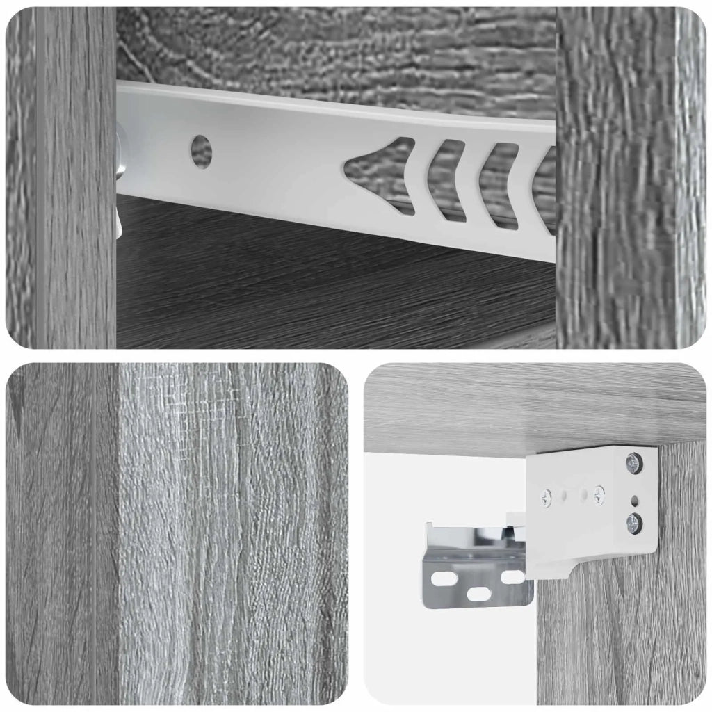 Mobiletto da notte a muro 2 pcs Grigio Sonoma 33 x 34,5 x 24 cm 898268