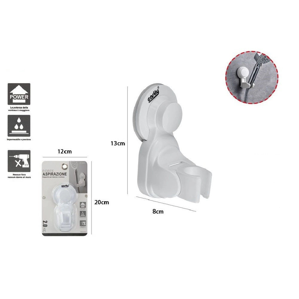 Trade Shop - Staffa Supporto Parete A Ventosa Per Braccetto Doccetta Soffione Doccia 59539 -