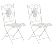 Set di 2 sedie pieghevoli Sibell bianco antico