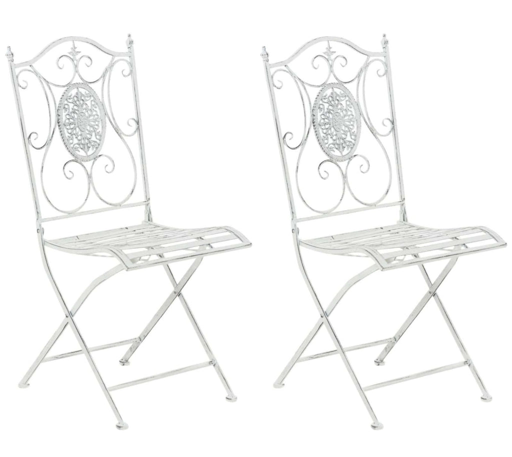 Set di 2 sedie pieghevoli Sibell bianco antico