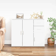 Credenza-Buffet-Armadio da cucina Bianca 91x29,5x75 cm in Legno Multistrato