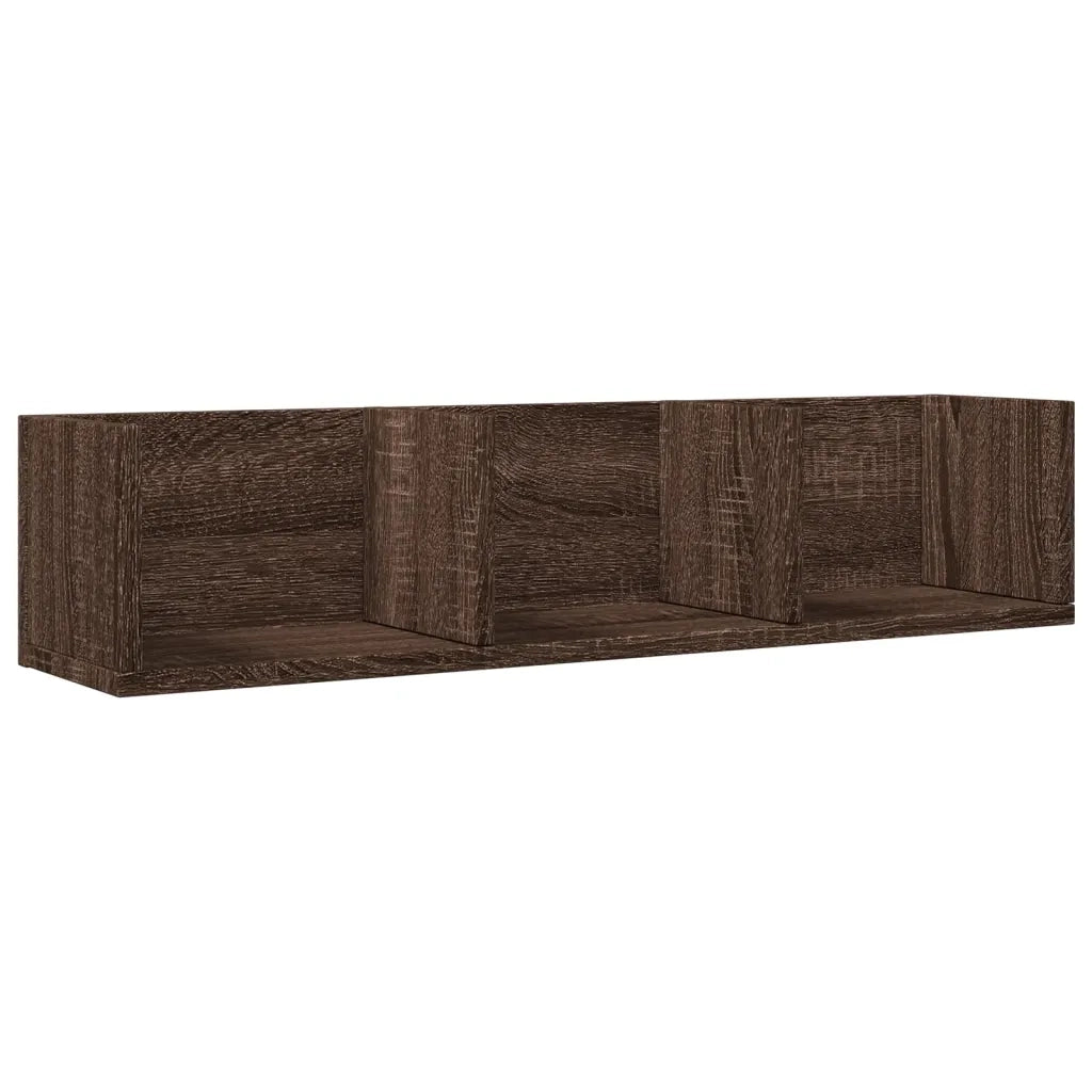 Mobili Parete 2pz Rovere Marrone 75x18x16,5cm Legno Multistrato