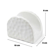 PORTA TOVAGLIOLI BIANCO IN CERAMICA MODELLO ONDULATO 10 X 6 X 8 CM