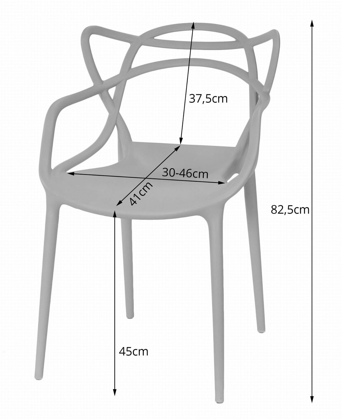 Sedia VALORA KATO - Design ergonomico moderno, nero x 4