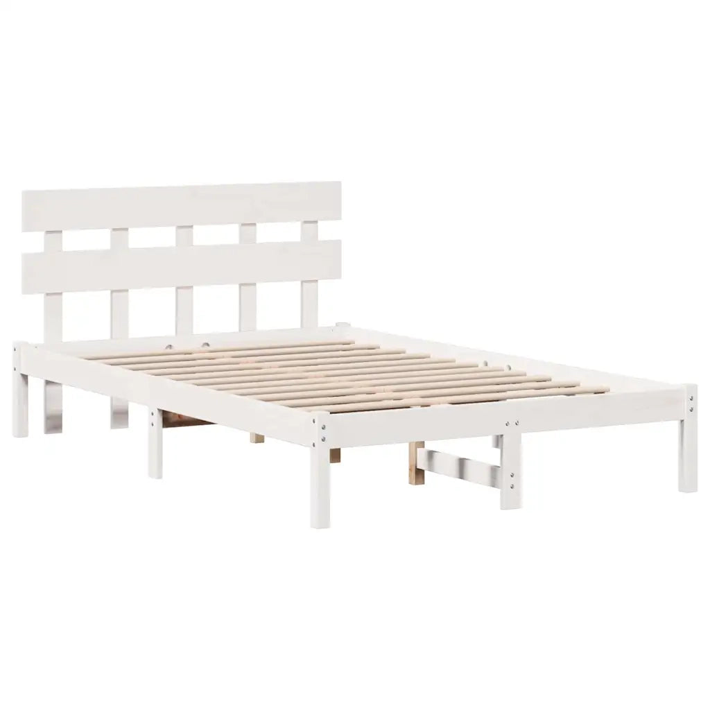 Struttura del letto Bianco 135 x 190 cm Legno massello di pino