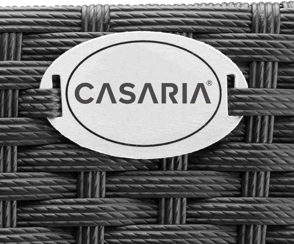 ® 2x Fioriera Balcone 60cm 11L Rattan Supporto Esterno Interno Resistente agli Agenti Atmosferici e ai Raggi UV Rimovibile Ringhiera Vaso Portafiori Rettangolare Fiori Piante Nero