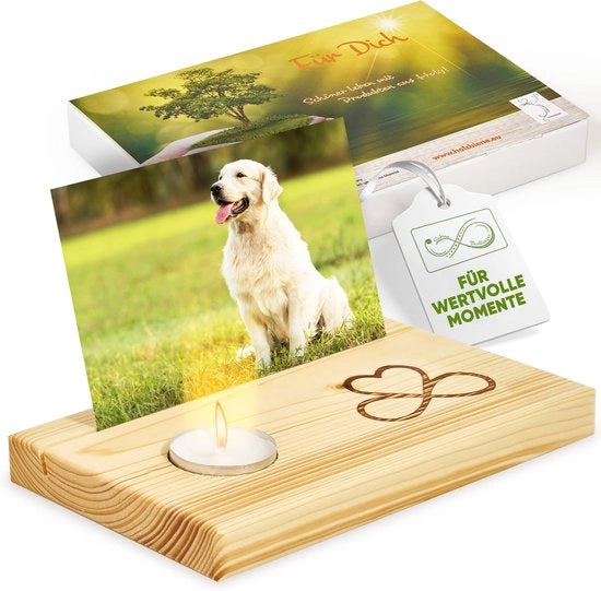 Sostegno per carte da visita in legno | Sostegno per foto, Sostegno per carte tarocchi [MANUALE] con imballo regalo e candela