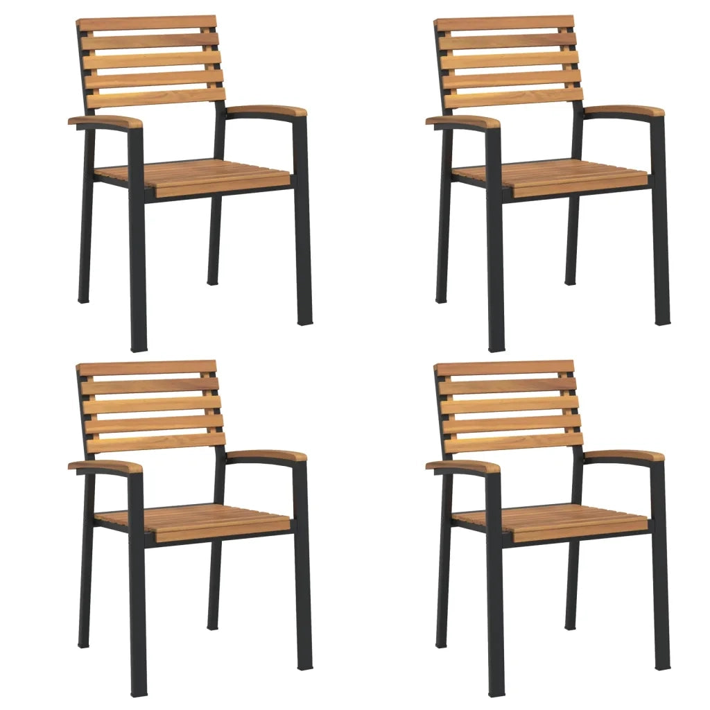 Set Pranzo da Giardino 5 pz Legno Massello di Acacia e Metallo 3155418