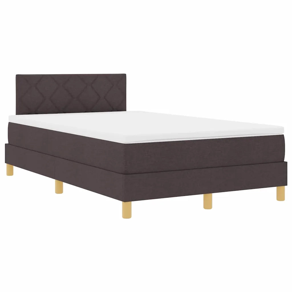 Letto a molle con cuscino Marrone Scuro 120 x 190 cm Tessuto