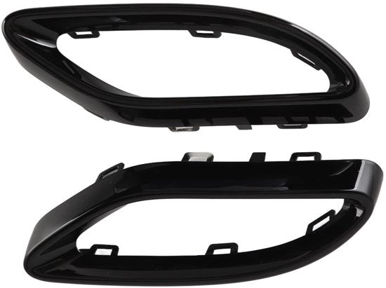 Componente di scarico regolabile - doppio - sostituzione per C-Klasse W205 - materiale ABS - finitura nera - resistente agli urti e alle abrasioni - copertura di scarico