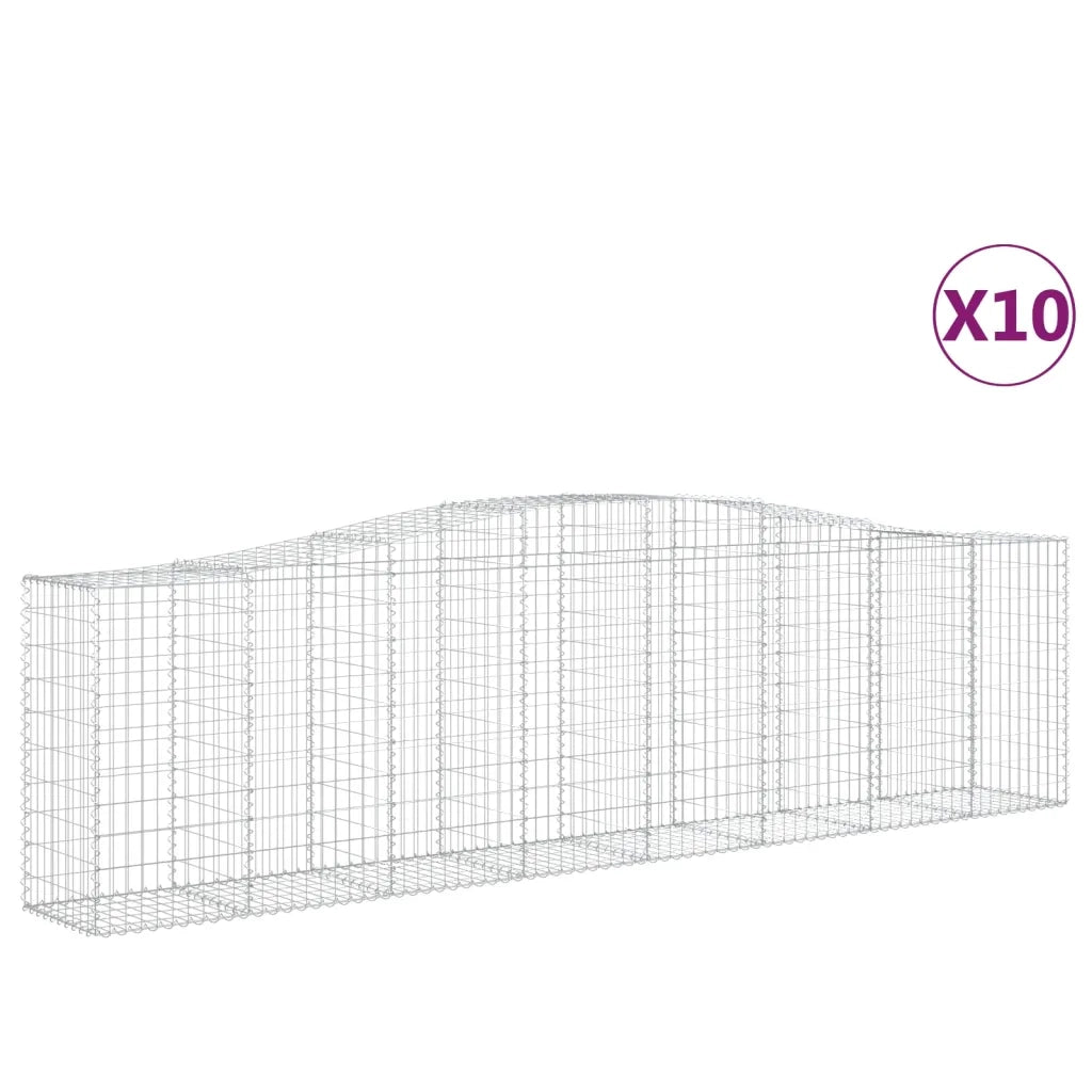 Cesti Gabbioni ad Arco 10 pz 400x50x100/120 cm Ferro Zincato 3145964