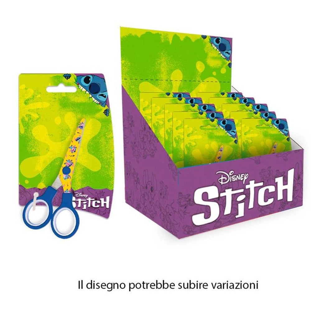 Trade Shop - Set 24pz Forbici Scuola Decoro Stitch Per Scuola Tempo Libero Cancelleria Bambini 961556 -