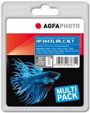 ORIGINAL Agfa Photo Multipack nero / ciano / magenta / giallo APHP364SETXLDC 364XLBK,C,M,Y ~3010 Seiten Agfa Photo 364bk XL (CN684EE) + 364c XL (CB323EE)+ 364m XL (CB324EE) + 364y XL (CB325EE)