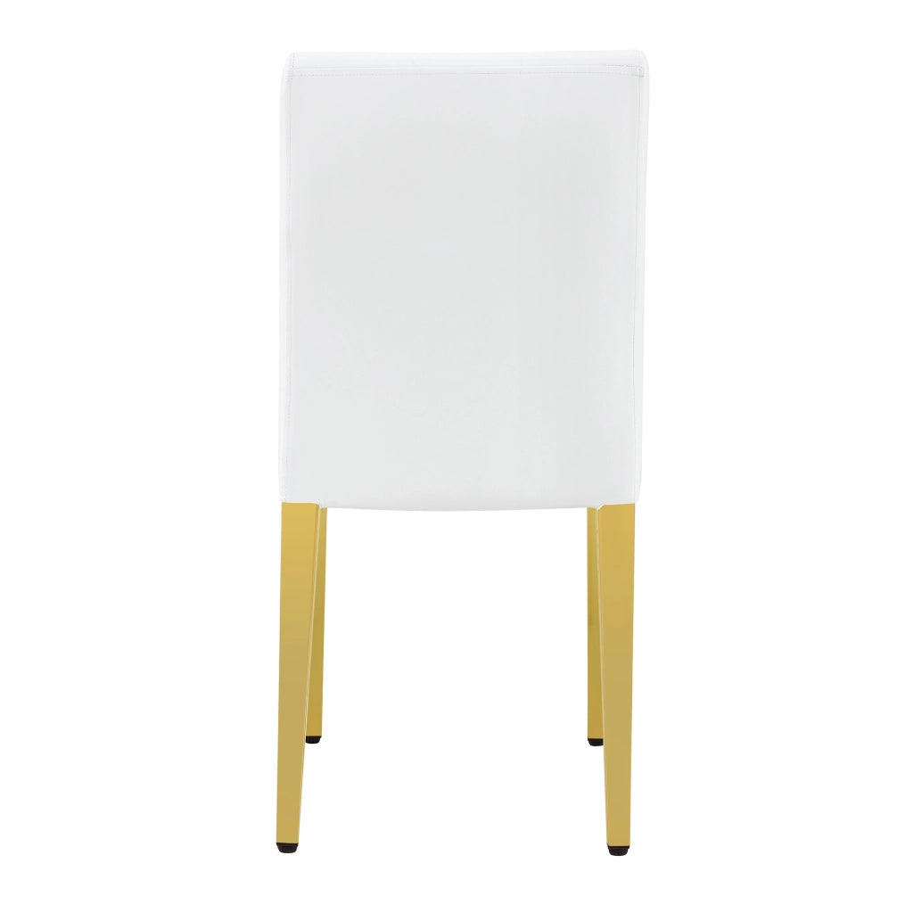 Set 4 Sedie da Pranzo Bianche con Gambe in Metallo Oro ¨C Xylo ¨C Bianco/Oro