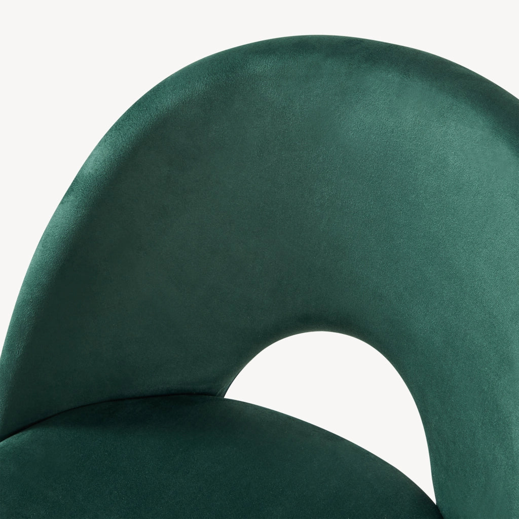Set Karijoki di 4 Sedie Imbottite da Sala Pranzo Effetto Velluto - Verde Scuro / Nero [en.casa]