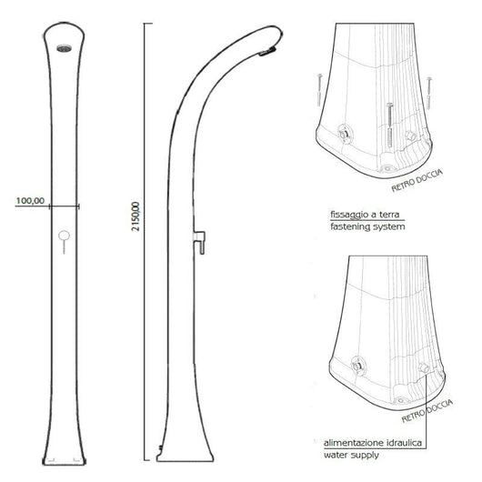 Doccia Solare In Polietilene Happy One Colore Bianco Cv-F100/9003