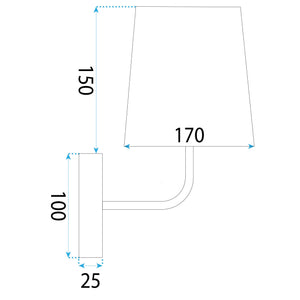 Lampada Da Parete APP1612-1W Black